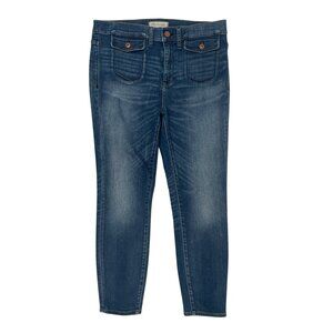 Madewell Women’s High Riser Crop Square Button Pockets Denim Jeans Size 31x25